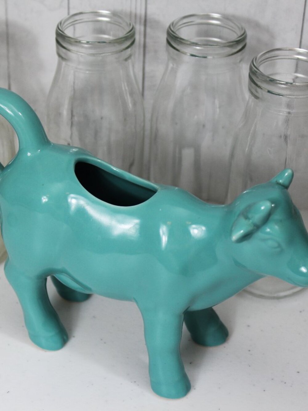 Cow Creamer from Food Network Turquoise Teal Aqua Blue